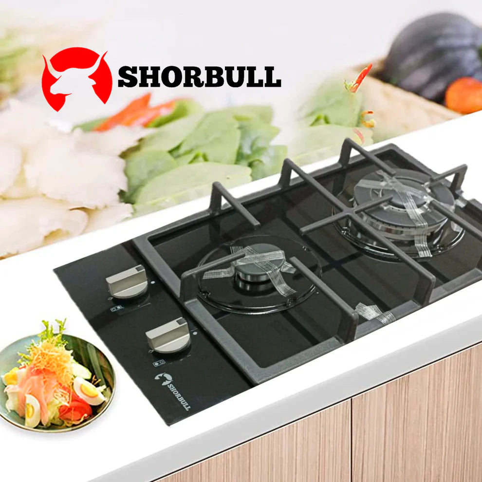 🔥 Parrilla Estufa 2 Quemadores Shorbull vidrio templado