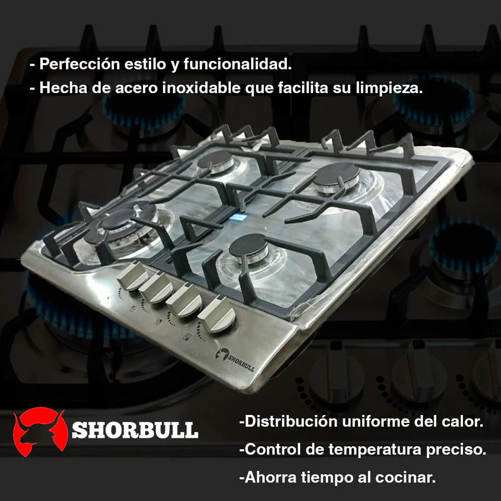 🔥 Parrilla Estufa 4 Quemadores Shorbull
