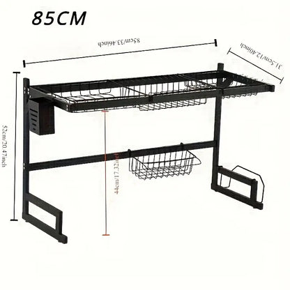 Estante de Cocina de Dos Niveles – Escurridor Elegante y Multifuncional de Acero Inoxidable