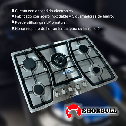 Parrilla Estufa 5 Quemadores Shorbull