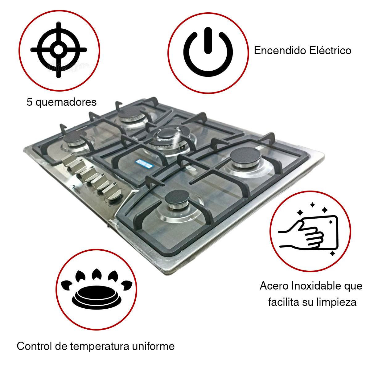 Parrilla Estufa 5 Quemadores Shorbull