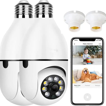 Cámara Bombillo Robótica Wi-Fi 360° con Visión Nocturna y Detección de Movimiento