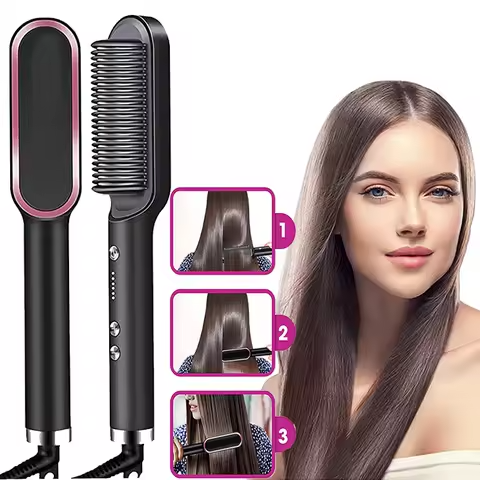 Cepillo Alisador Sedoso 3D by LESO – Alisado Rápido, Sin Frizz y Seguro